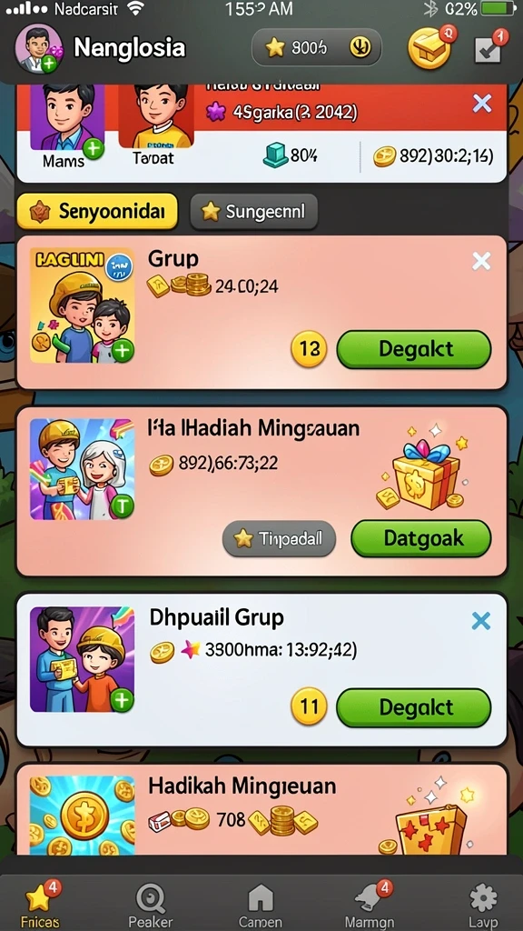 Fitur tantangan harian untuk meningkatkan keterampilan.