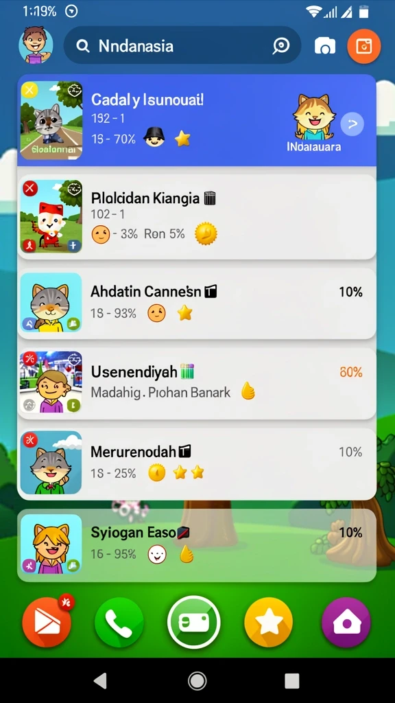 Level permainan yang menantang dan bervariasi.