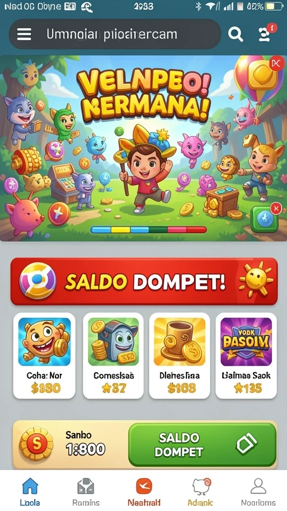 Tampilan layar utama yang menarik.